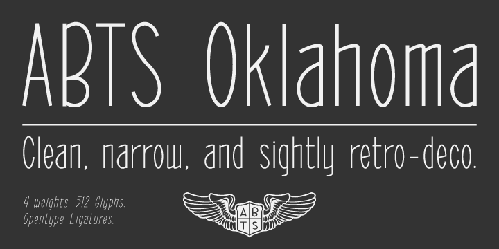 Ejemplo de fuente ABTS Oklahoma Italic